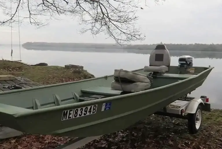 Jon boat with registration decal